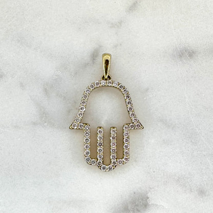 Diamond Hamsa Gelbgold