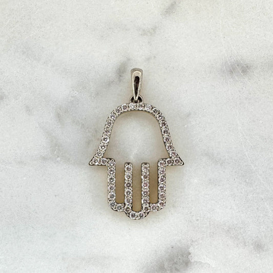 Diamond Hamsa Weißgold